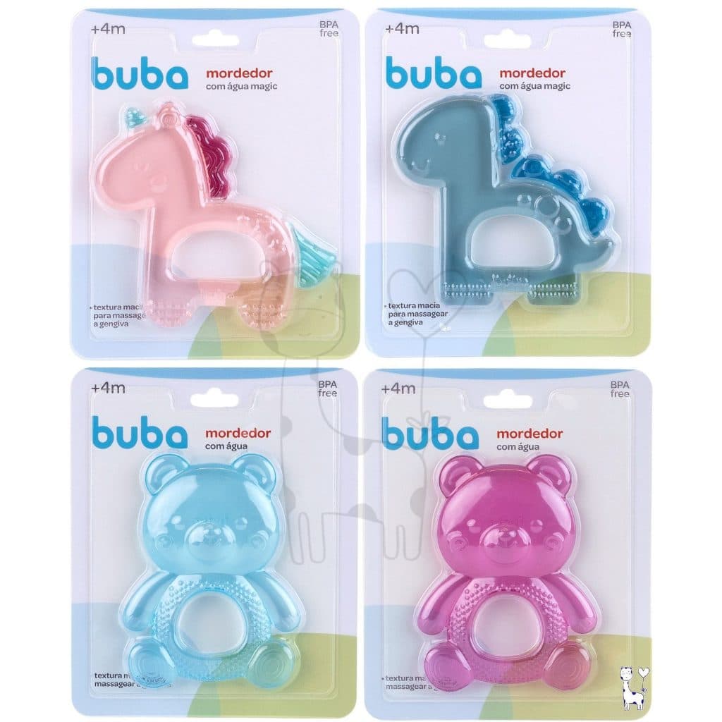 Mordedor Bebê Buba Água Gelada Silicone Alívio Gengiva Dentição BPA Free