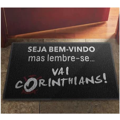Tapete Capacho Personalizado Seja Bem-Vindo mas lembre-se... Vai Cori 60x40 cm.