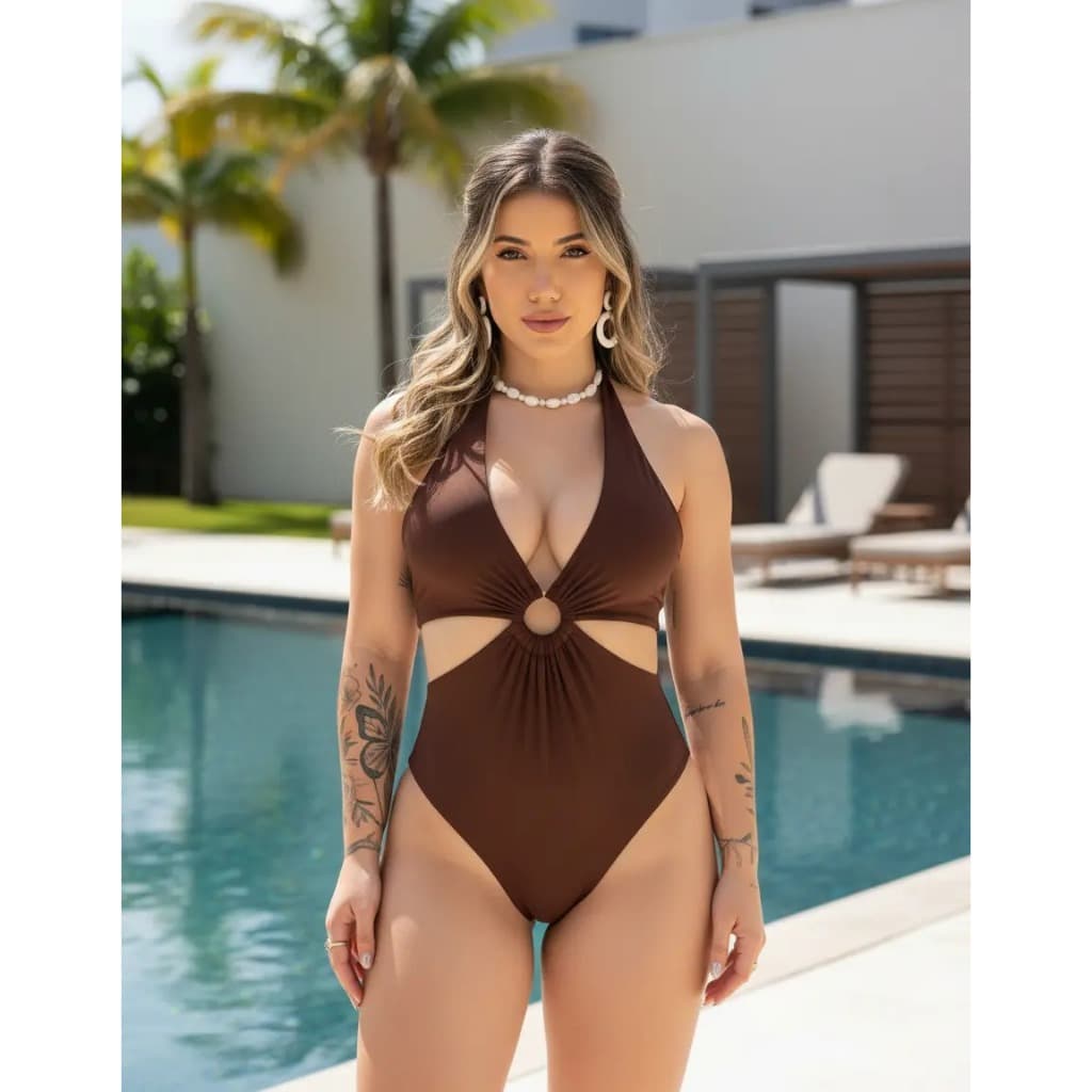 Maio Feminino Engana Mamae Argola Bojo Fio Duplo Moda Praia