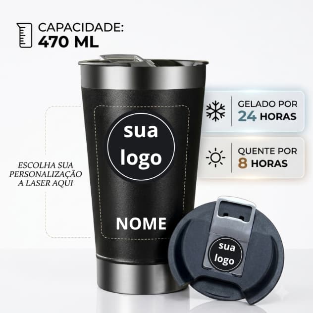 Copo Térmico Personalizado com Nome | Presente Exclusivo Brinde, Casamento, Aniversário