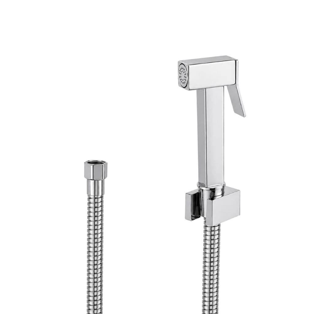 Kit Ducha Higiênica - Gatilho- Suporte e Mangueira Flexível 1,20 M. Banheiro e Limpeza Em Metal- Cromado