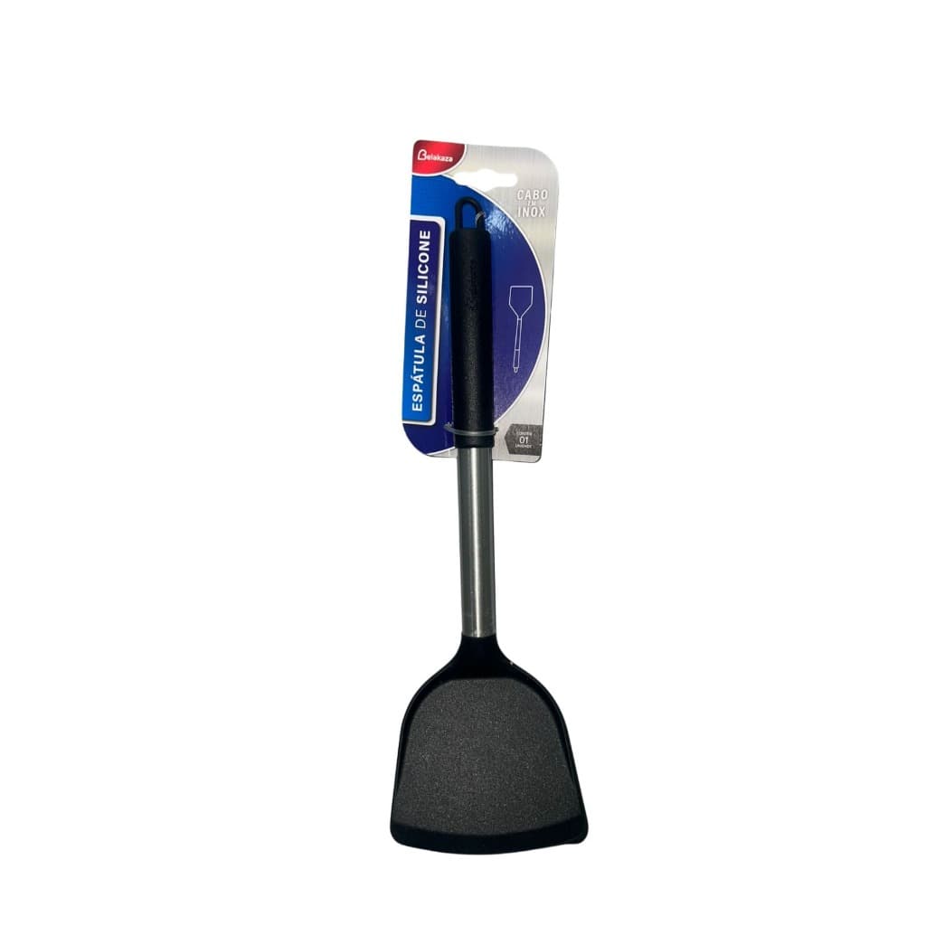 Espatula Silicone Preta Cabo Inox Belakaza