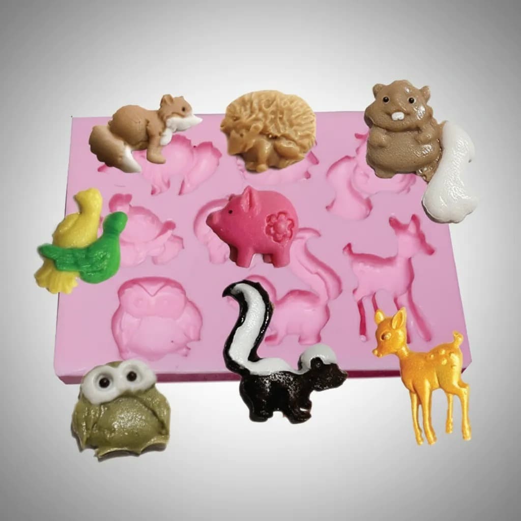 Molde De Silicone Bichinhos Floresta Bichinhos Fazenda Confeitaria Biscuit