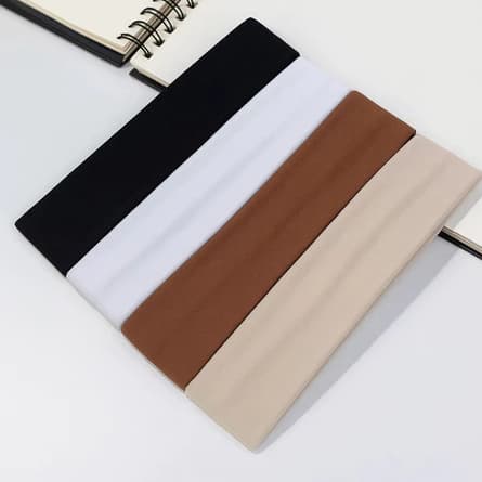 Faixas de Cabelo Penteados e Esportes Preto, Branco, Marrom e Bege