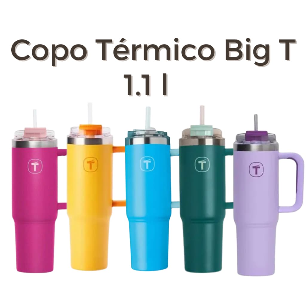 Copo Térmico Big T Com Canudo Tupperware 1.1l ou 630ml Original garrafa térmica tapaué tupervare
