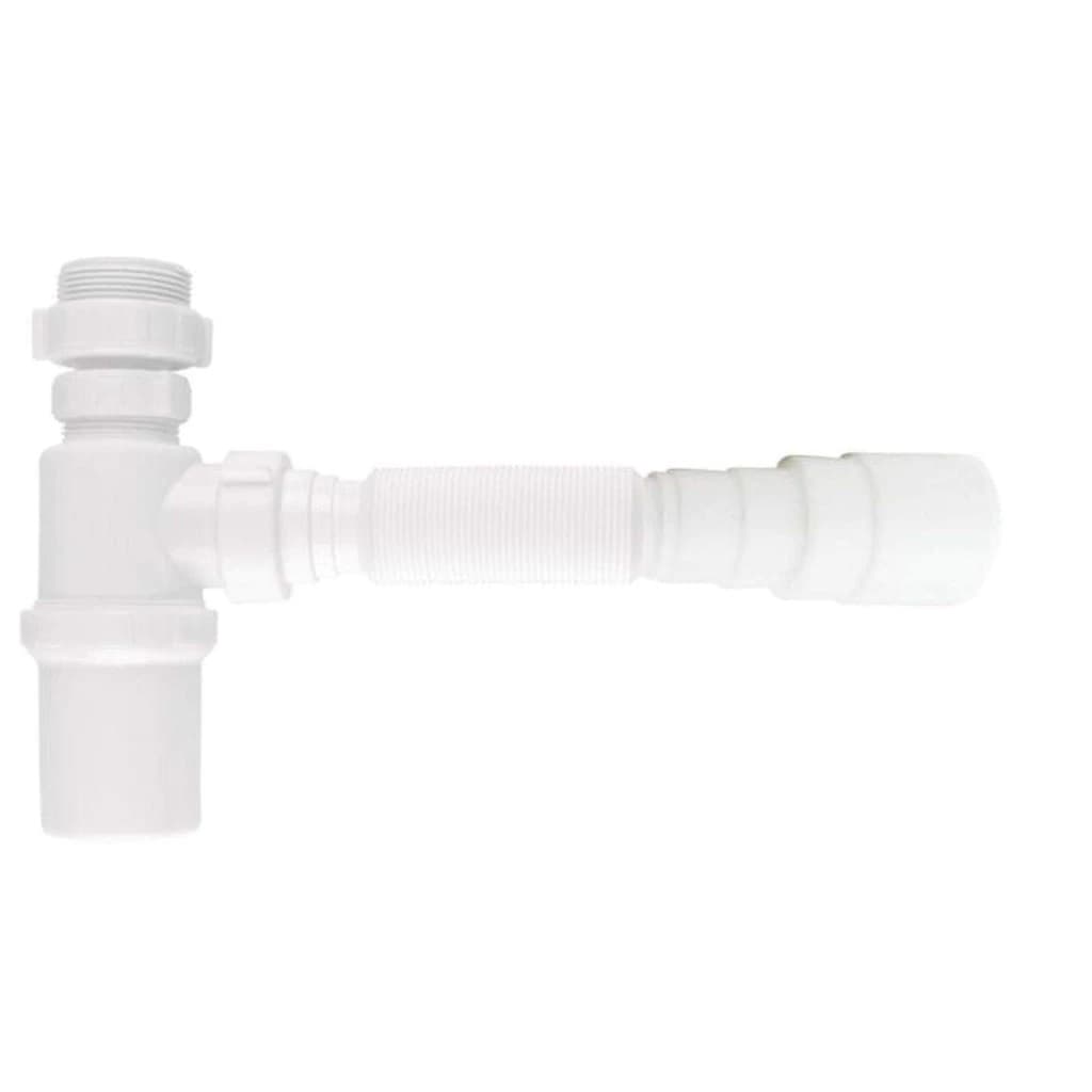 Sifão Com Copo Universal Ajustável Sanfonado Branco AMANCO