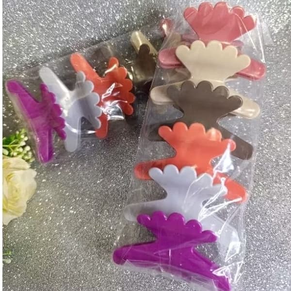 Piranhas coloridas prendedor de cabelo- Pretas- Piranha salão 6 peças