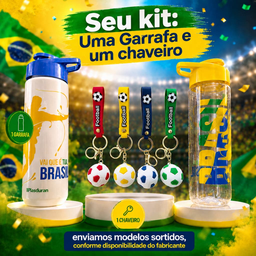 Garrafa Brasil Copa Do Mundo Garrafa De Água Brasil Seleção Brasileira Alça Copa Chaveiro Brasil Squeeze Brasil Oficial