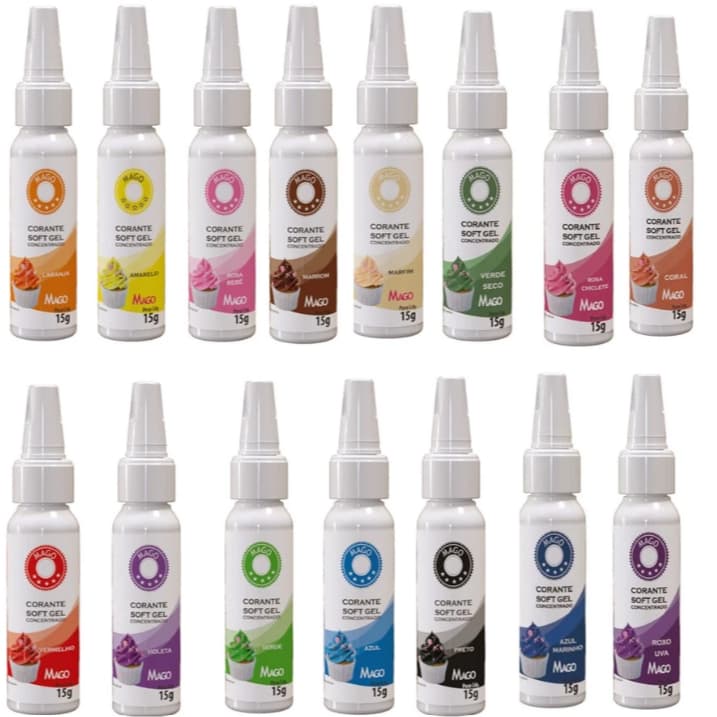 Corante Soft Gel 15g Mago - Escolha a Cor (Ideal Para Bolos, Doces e Chantilly)