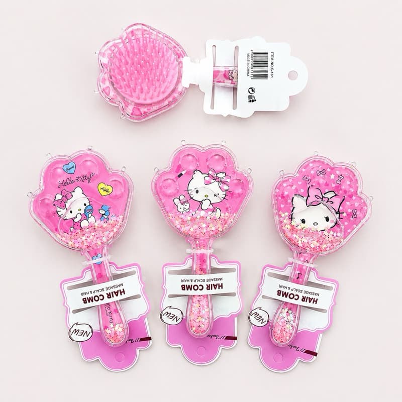 Escova Infantil Shaker Glitter Personagens | Acessórios de Cabelo Kawaii💕✨