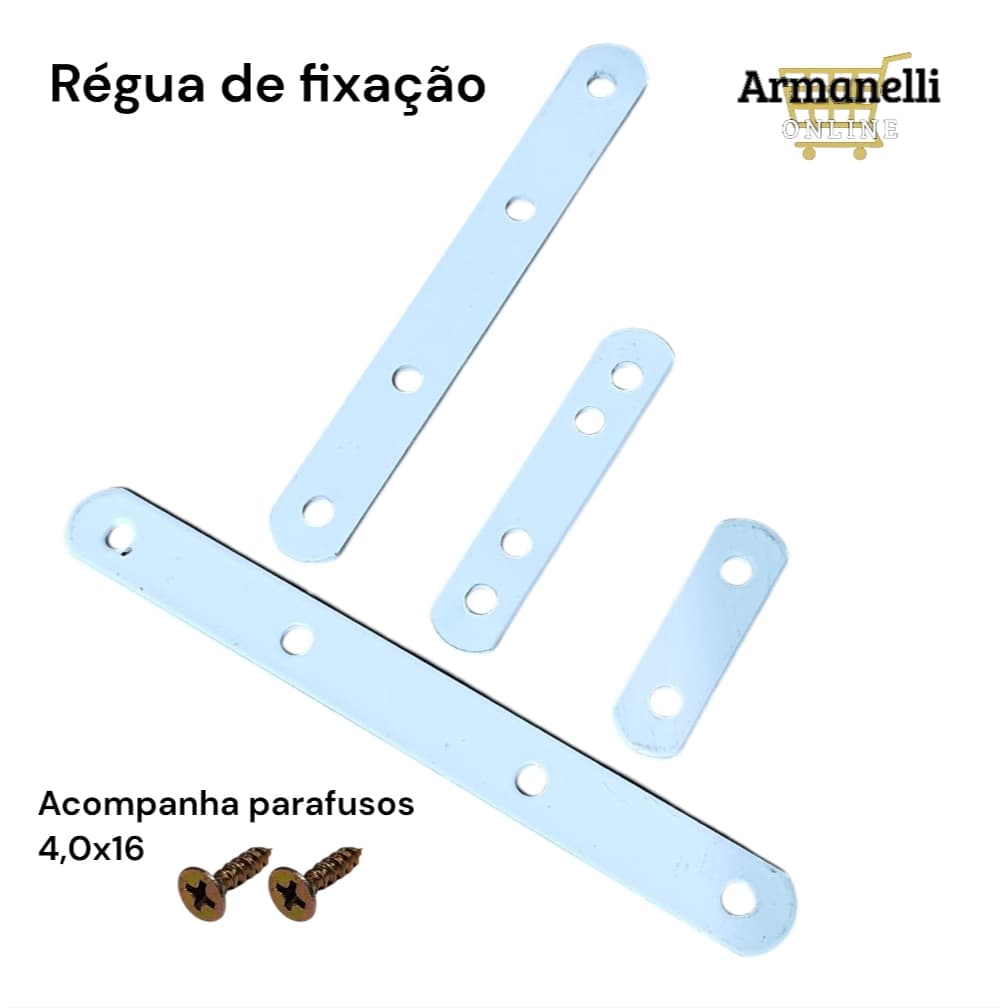 10 X Kit Suporte Chapa União Reta Junção De Aço 47/72/120/150mm - Acompanha Parafusos para Instalação