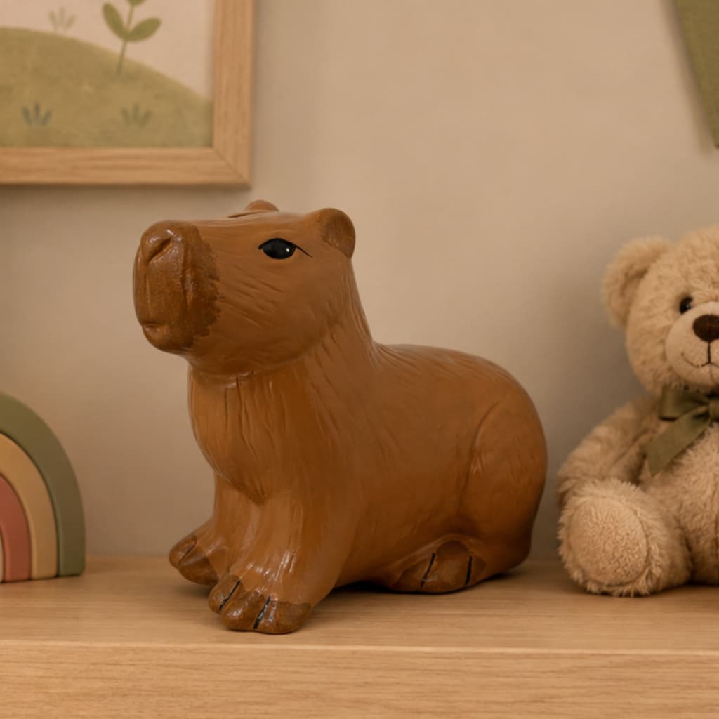 CAPIVARA DECORATIVA COFRINHO PARA MOEDAS ENFEITE DE QUARTO CRIANÇA