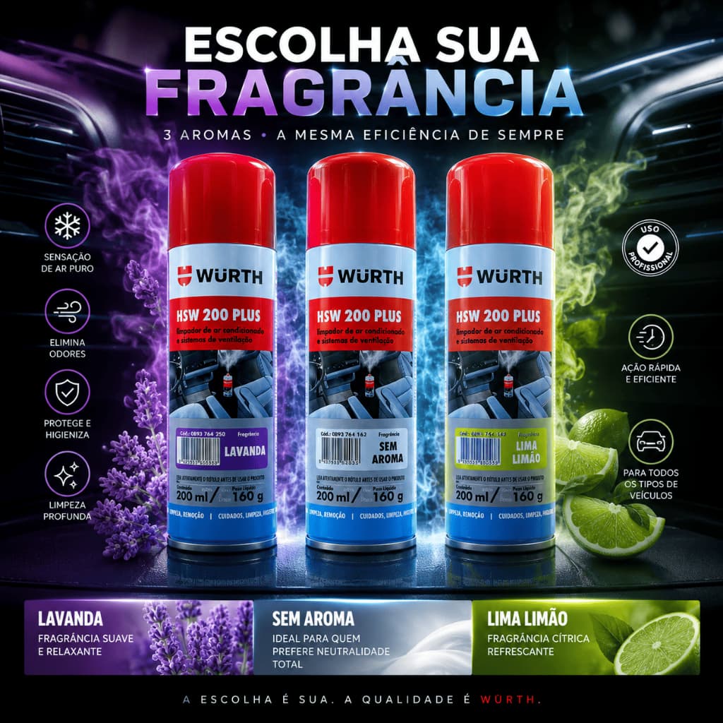 Limpador De Ar Condicionado Plus Wurth Hsw 200