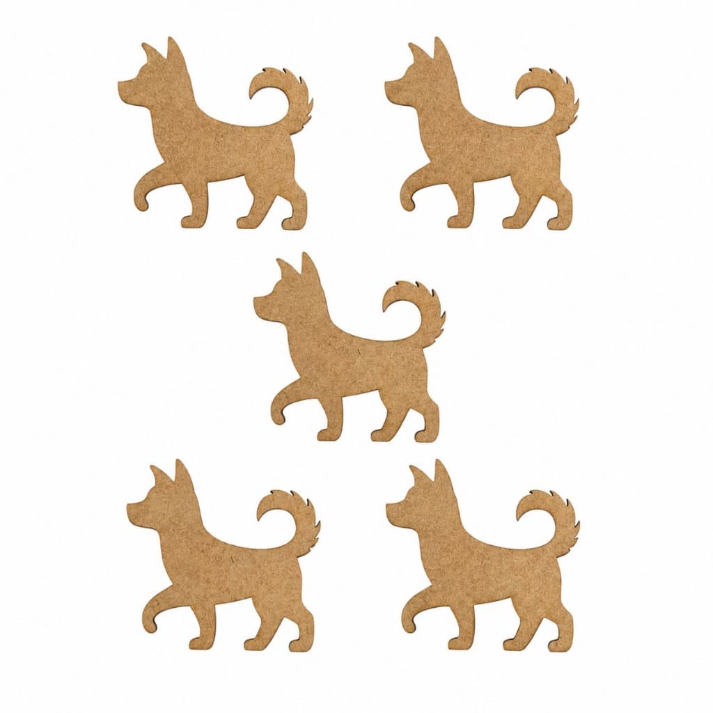 Kit Apliques Cachorro MDF Cru Recorte Laser Pet Para Artesanato Festa Scrapbook Lembrancinha Decoração DIY Premium