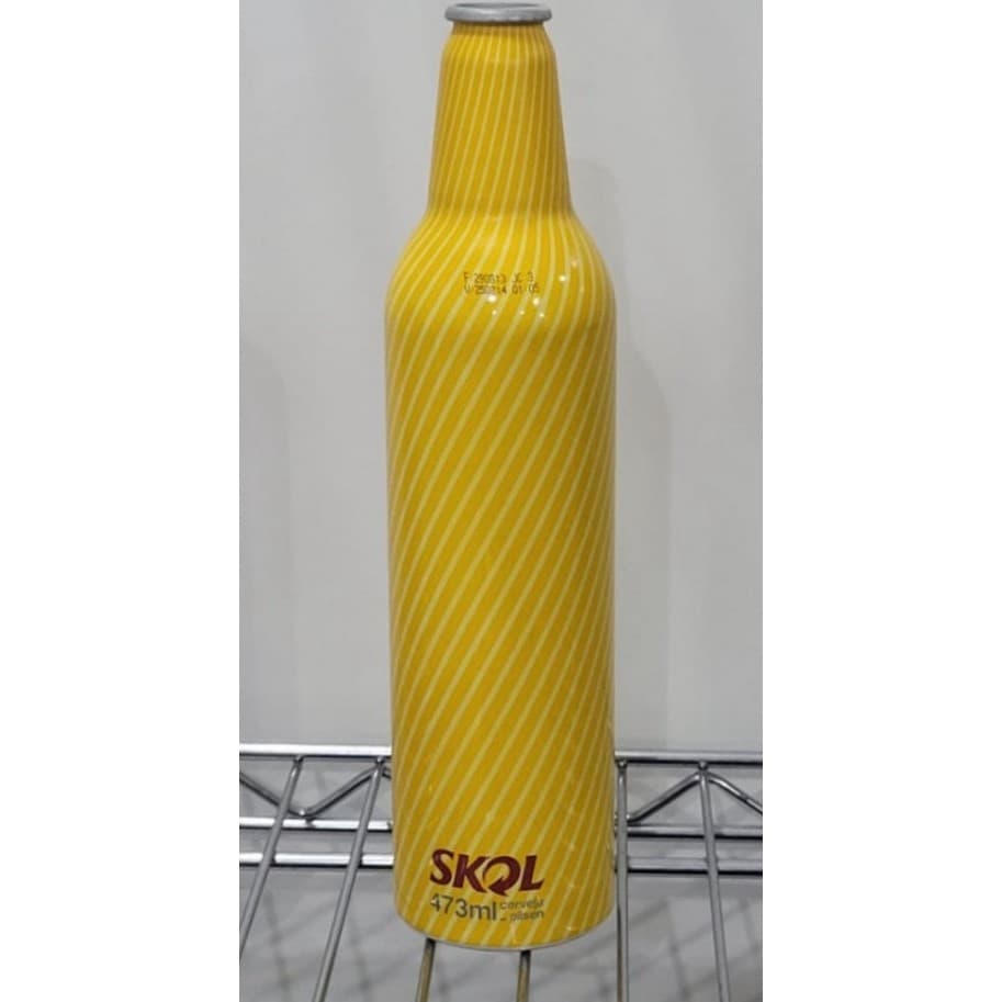 Garrafa Skol aluminio 2013 cheia para decoracão original lacrada rara top