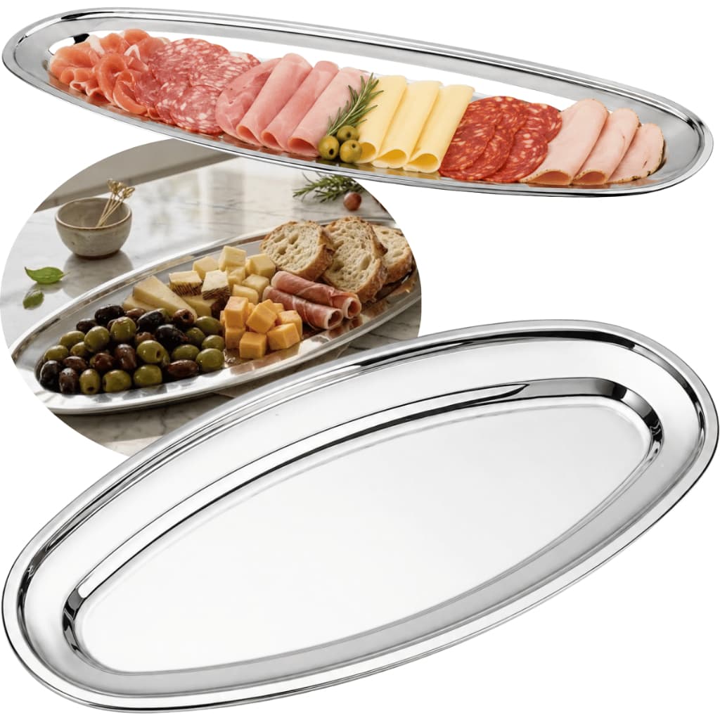 Travessa Oval Longa Profissional Porções Grande 60 Cm Servir Peixe Assado Apresentação Buffet Carnes