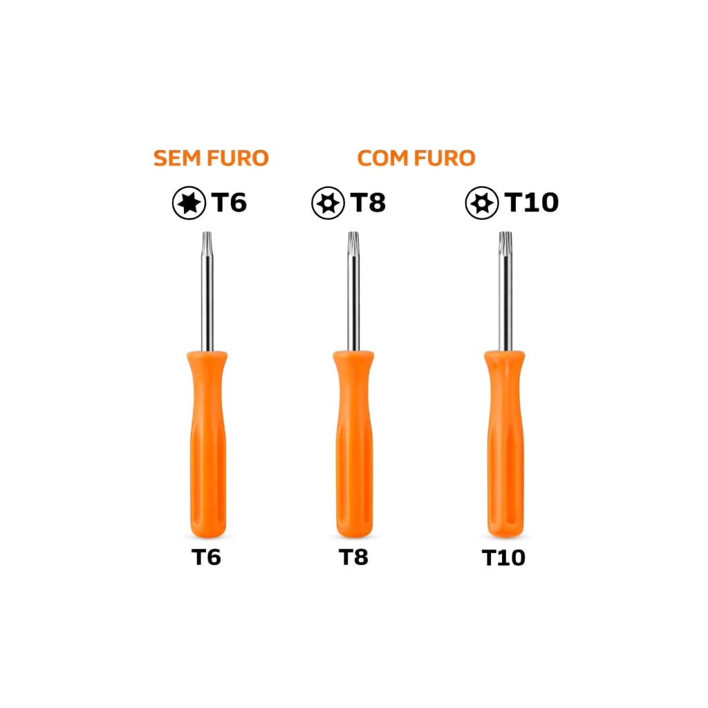 Kit Chaves Torx T6, T8, T10 - Para abrir PS3 PS4 Xbox 360 One Series Console PS5