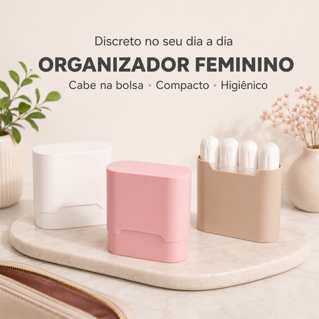 Porta Absorvente | Organizador Íntimo OB | Discreto Feminino | Compacto Cabe na Bolsa