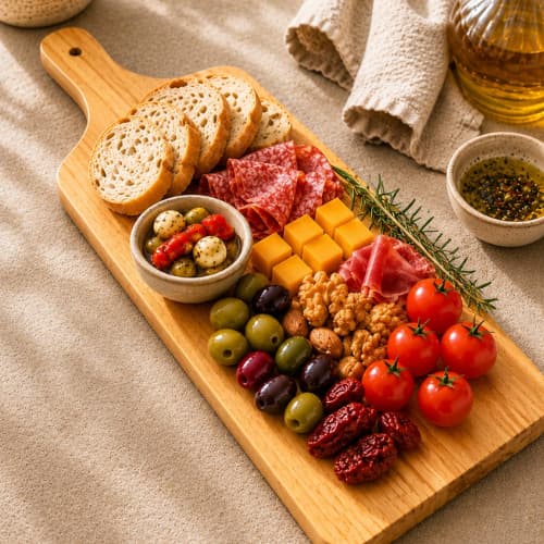 Tábua Petiscos Madeira Corte 45cm Frios Queijos Aperitivos