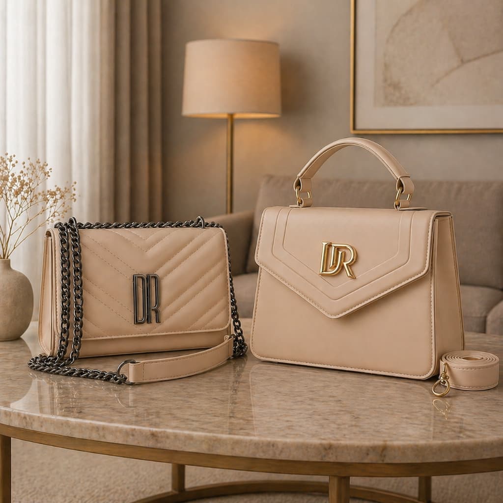Bolsa Pequena Feminina Quadrada Alça de Mão Estilosa + Bolsa Alça Corrente Tiracolo Tendência Oferta