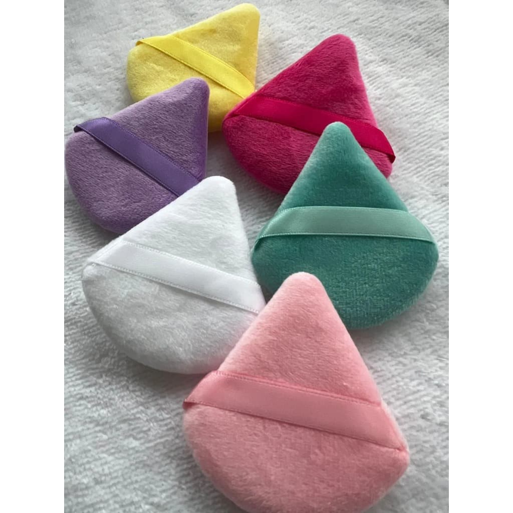 Kit 6 Esponja Puff para Maquiagem Pó Triangular Almofada com Alça
