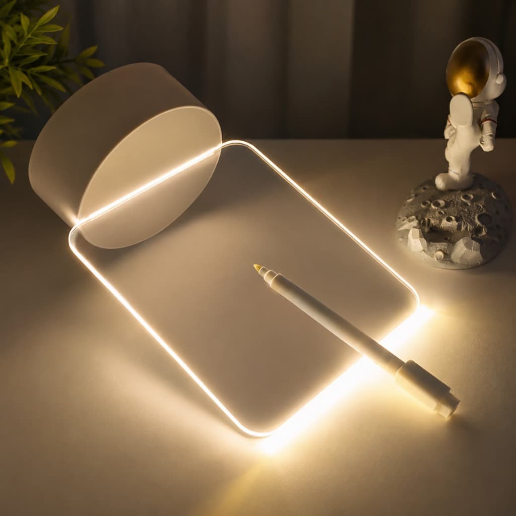 Luminária De Mesa Com Led E Caneta para Escrever