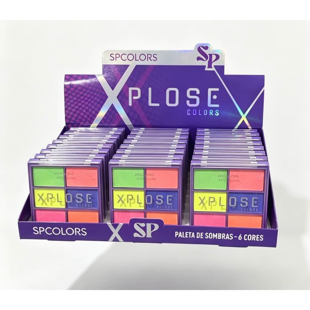 Paleta de Sombras Neon XPLOSE SPCOLORS com Efeito UV Ideal para Carnaval e Halloween
