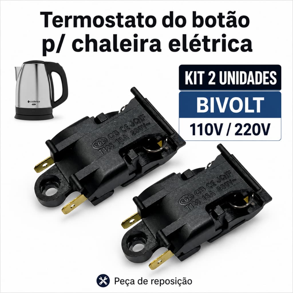 Kit 2 Interruptor para Chaleira Elétrica e Jarra Térmica – 16A