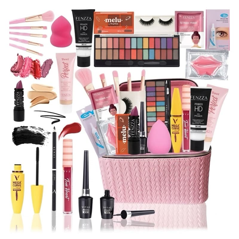 KIT MAQUIAGEM PRESENTE DIA DOS NAMORADOS BODY SPLASH GLOSS MAKE KIT PINCÉIS