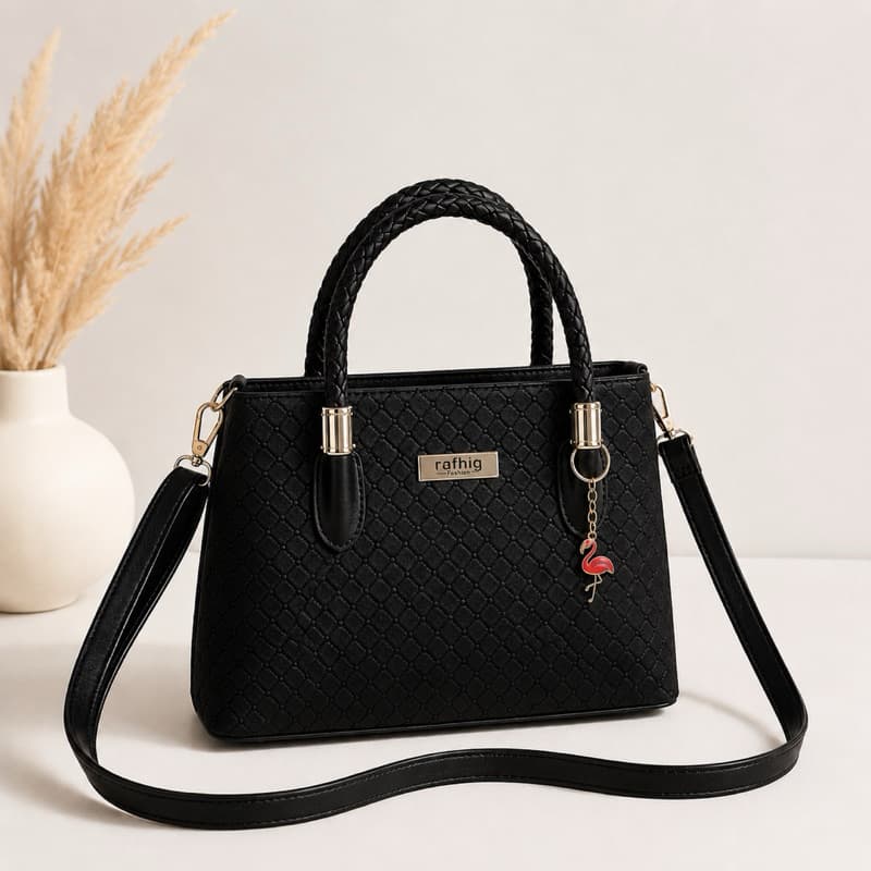 Bolsa Feminina Luxo Matelassê Rafhig Elegante Alça Transversal Flamingo Chaveiro