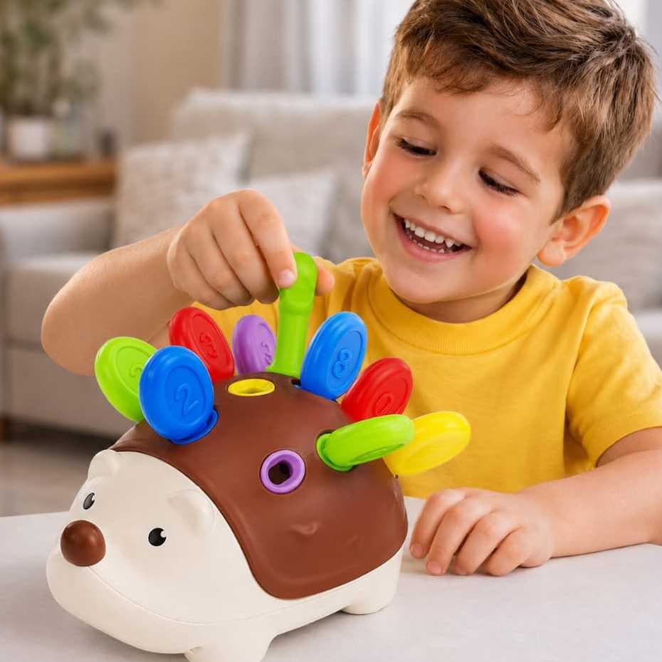Brinquedo De Montar Encaixe Educativo Sensorial Encaixar Ouriço Porco Espinho Recurso Aprendizagem