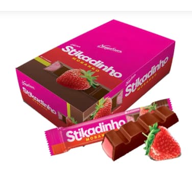 Chocolate Stikadinho Morango Caixa Com 32 Unidades Neugebauer Festa