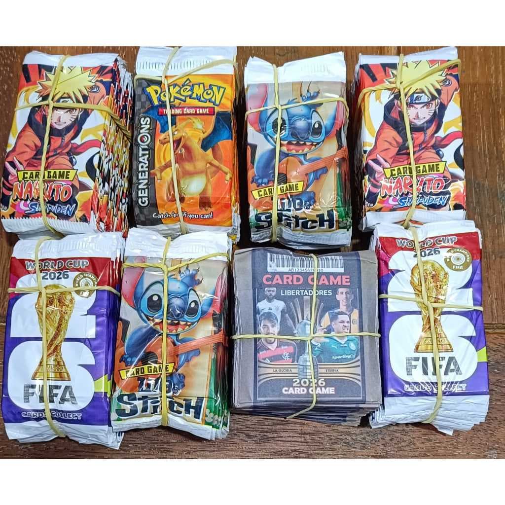 800 OU 1000 OU 2000 Cards  REVENDA Variados = 200/250/OU 500 Pacotinhos Lacrados/Pokemon/Naruto/Pokémon/F,ifa/ etc
