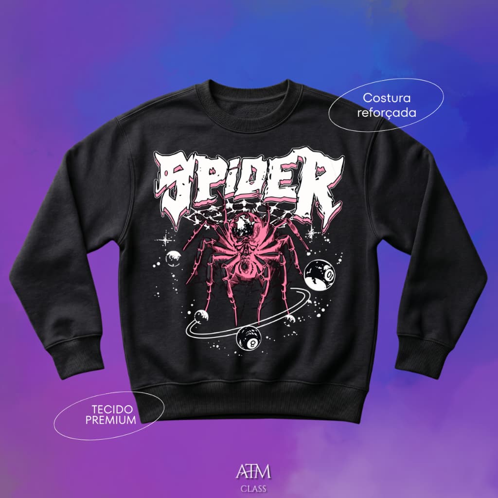 Moletom Casual spider aranha billiard ball tecido premium envio Rapido