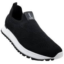 TÊNIS FEMININO VIZZANO OFICIAL KNIT PRETO CALCE FÁCIL ELÁSTICO SOLADO ANTIDERRAPANTE