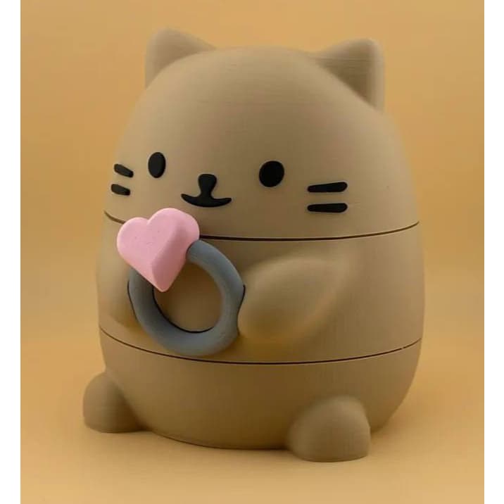 Porta-Joias Organizador Gatinho de Encaixe com Divisórias – Design Fofo e Criativo - Presente
