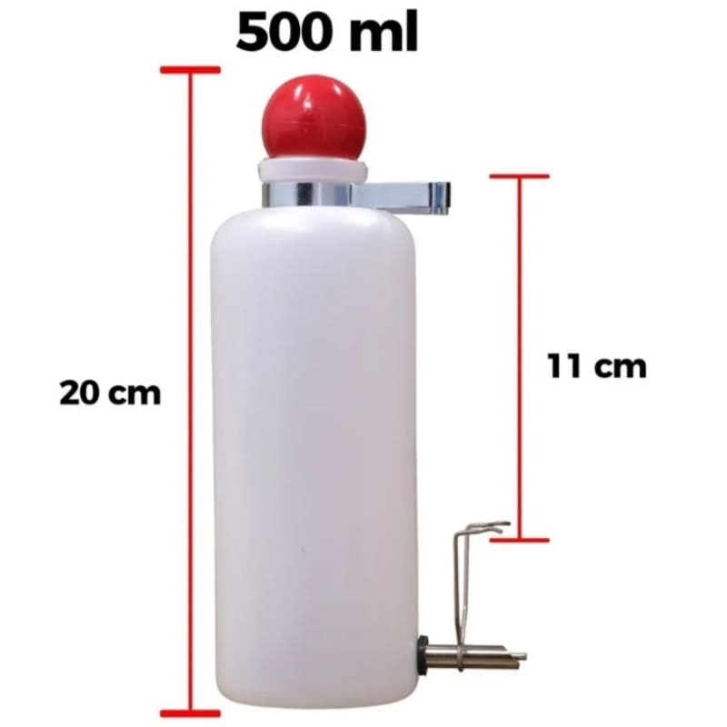 bebedouro automático 500 ml tipo garrafinha para pássaros e roedores.