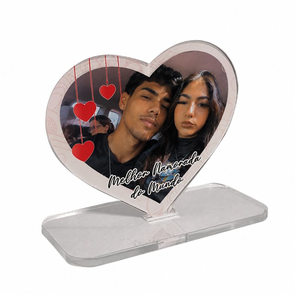 Porta Retrato Coração Personalizado Dia Dos Namorados Com Foto