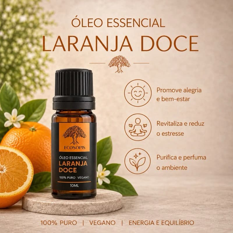 Óleo Essencial Laranja Doce 100% Puro 10ml