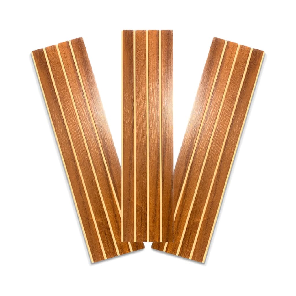 Kit 21 Placas Ripado MDF 6mm Adesivo 3D Painel Parede Decorativo Autocolante Montável Premium