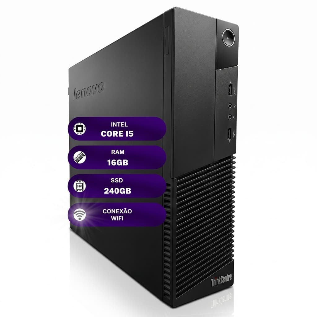 CPU Lenovo M93p Intel Core i5 16GB RAM  SSD 240GB  Wi-Fi  Office