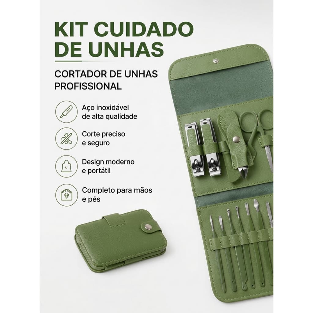 Kit Manicure Pedicure Completo Cortador de Unha Estojo COD ZJJ