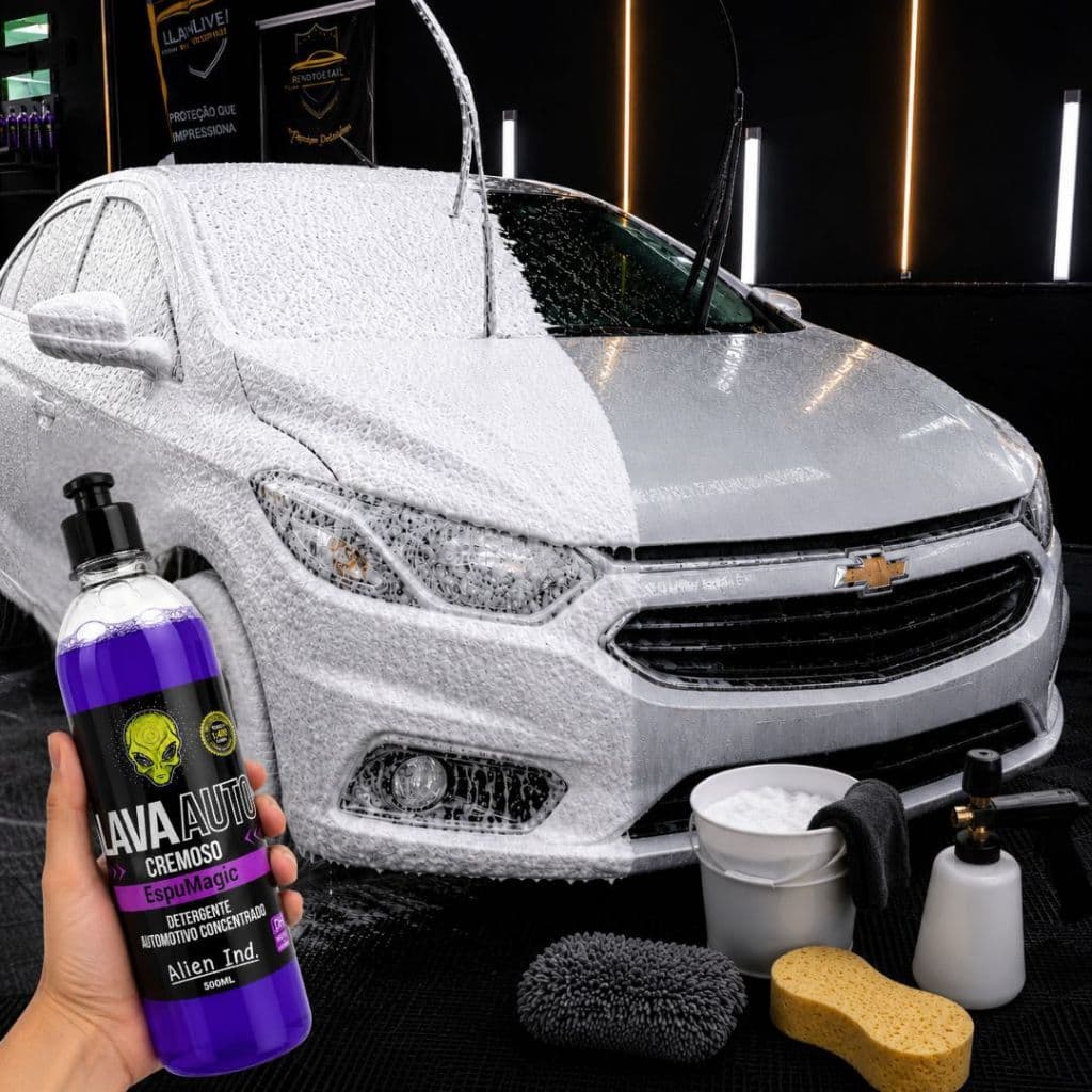 Shampoo Automotivo Concentrado EspuMagic Alien Ind Acabamento Profissional Espuma Cremosa Limpeza Profunda  e Proteção