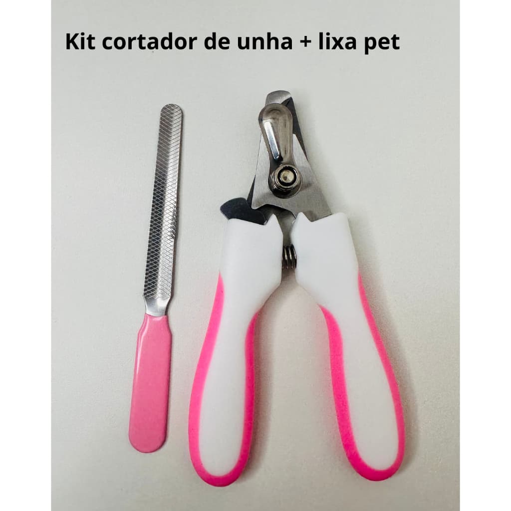 Kit Alicate Cortador de Unha 2 em 1 Pet para Cachorro Gato Patinha Higiene Banho e Tosa Pet Shop