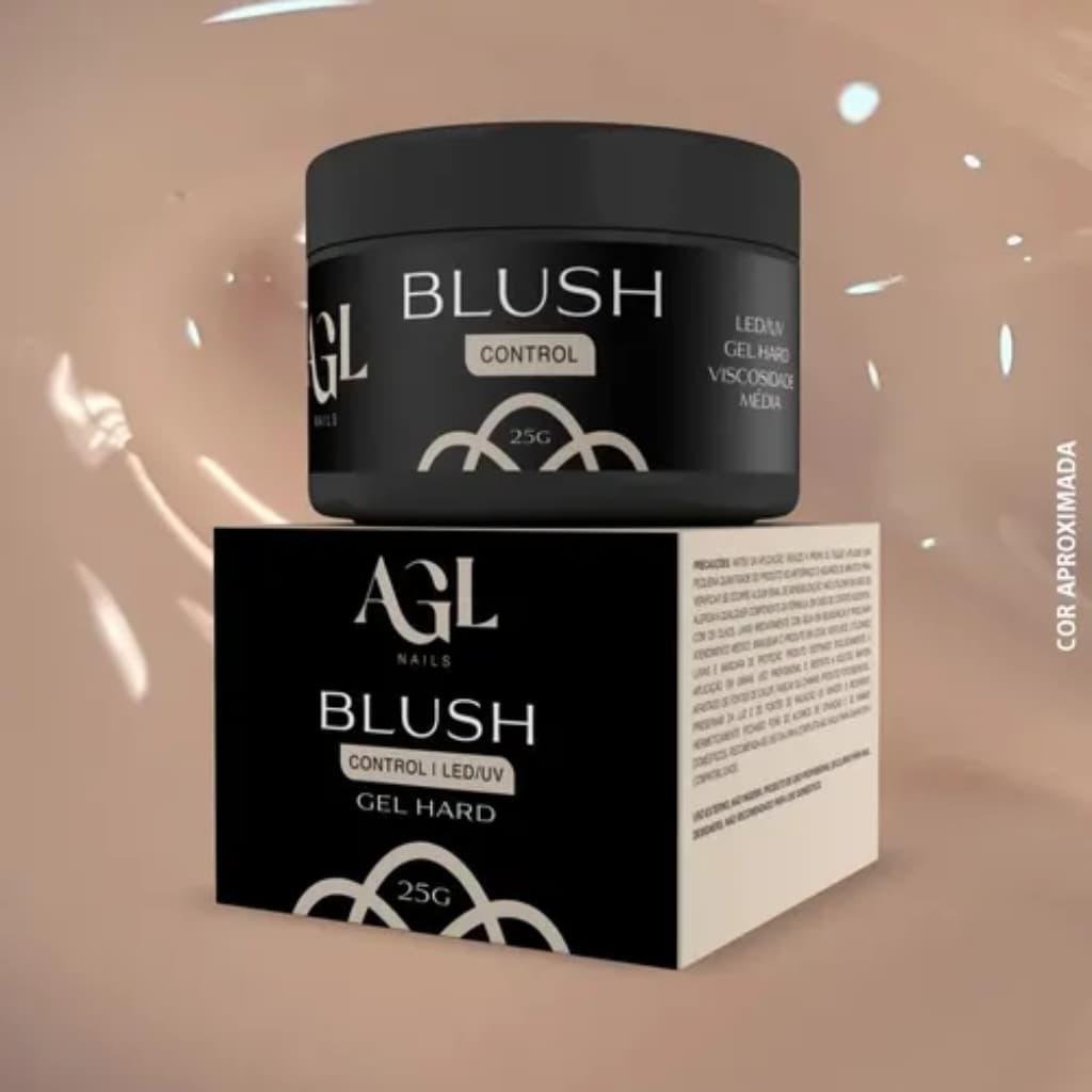 Gel Control Hard Blush AGL Nails 25g Alongamento de Unhas Gel Para Unhas