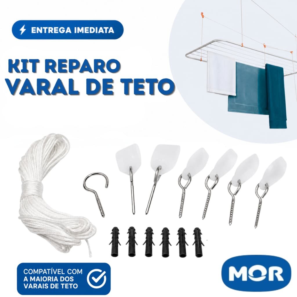 Kit Reparo de Varal de Teto Completo Universal