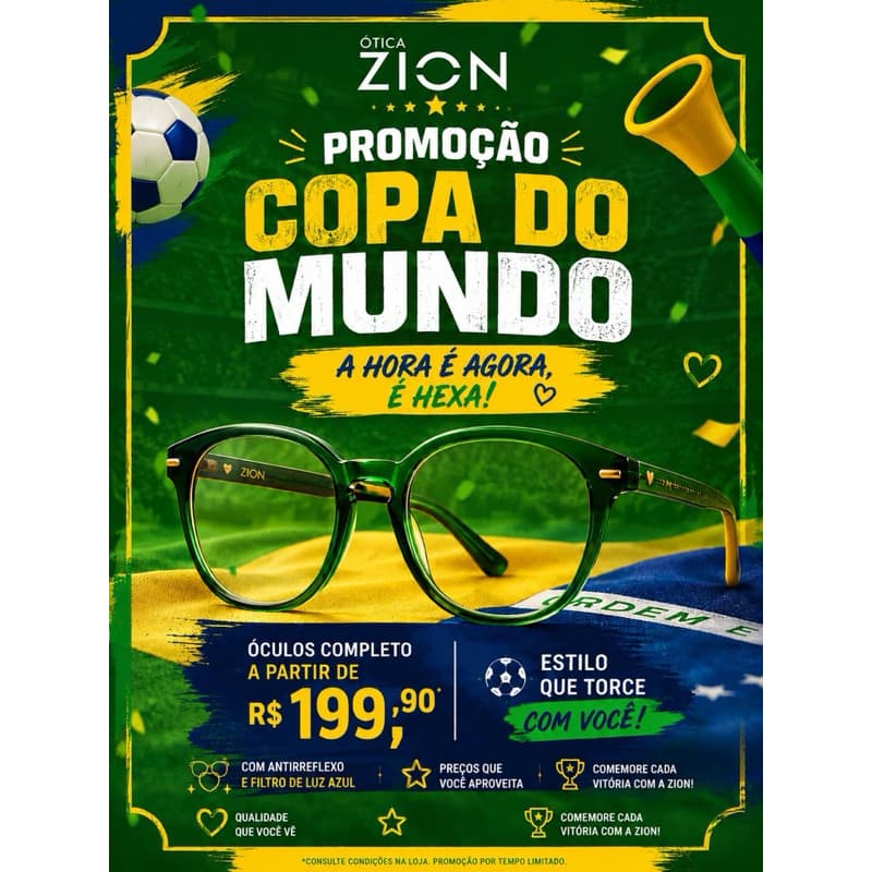 Óculos Completo Promoção Copa Do Mundo