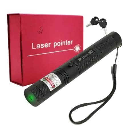 Caneta Laser Pointer Verde 1000mW Ultra Forte com Chave de Segurança