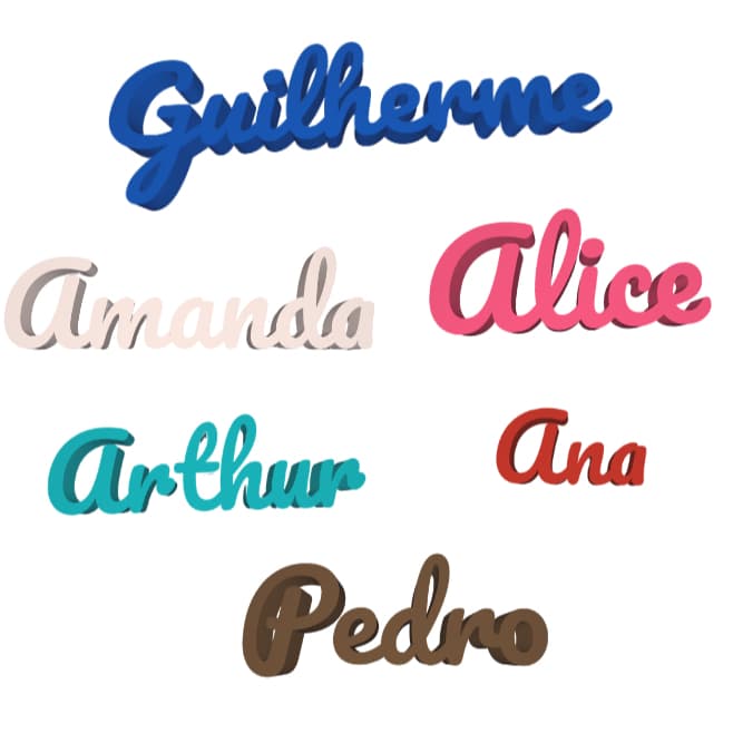 Letreiro Decorativo 3D Personalizado - Nome para Bebê, Filho, Namorado - Vários Tamanhos e Cores
