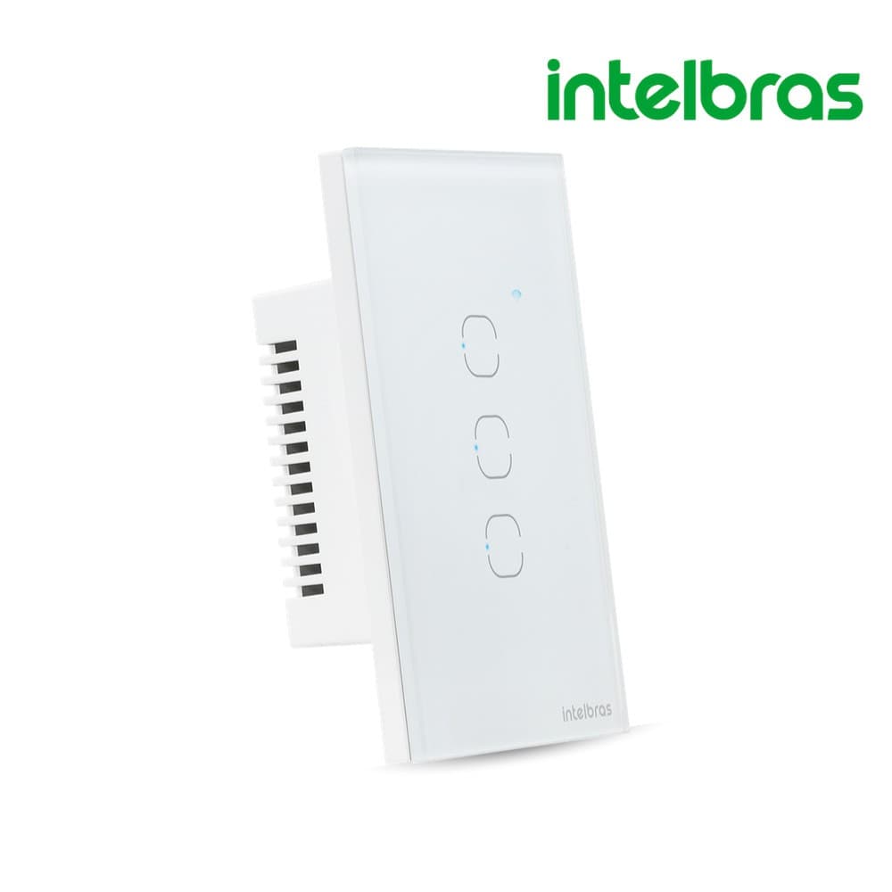 Interruptor Inteligente Wifi Smart Touch 3 Teclas EIW 1003 Branco Intelbras Alexa Google